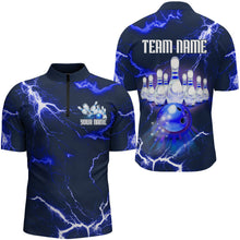 Load image into Gallery viewer, Bowling Quarter-Zip Shirt For Men Lightning Thunder Bowling Jersey Custom Bowling Jersey BDT389