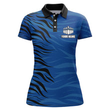 Load image into Gallery viewer, Custom Bowling Polo Shirt Blue Bowling Jersey For Women Personalized Bowling League Shirt BDT338