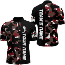 Load image into Gallery viewer, Camo Bowling Quarter-Zip Shirt For Men And Women Personalized Bowling Jerseys Team BDT446