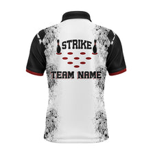 Load image into Gallery viewer, Personalized Bowling Polo Shirt for Men Strike Bowling Jersey Team White Bowling Shirt BDT256