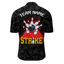 Load image into Gallery viewer, Strike Flame Bowling Shirt for Men Custom Black Bowling Jersey Team Bowling Quarter-Zip Shirt BDT257