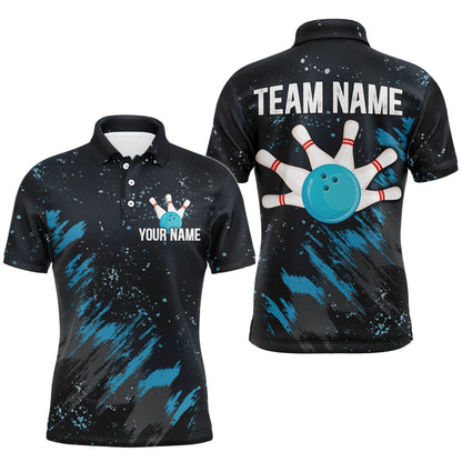Personalized Blue Bowling Jersey Team Custom Bowling Polo Shirt For Men & Women BDT486