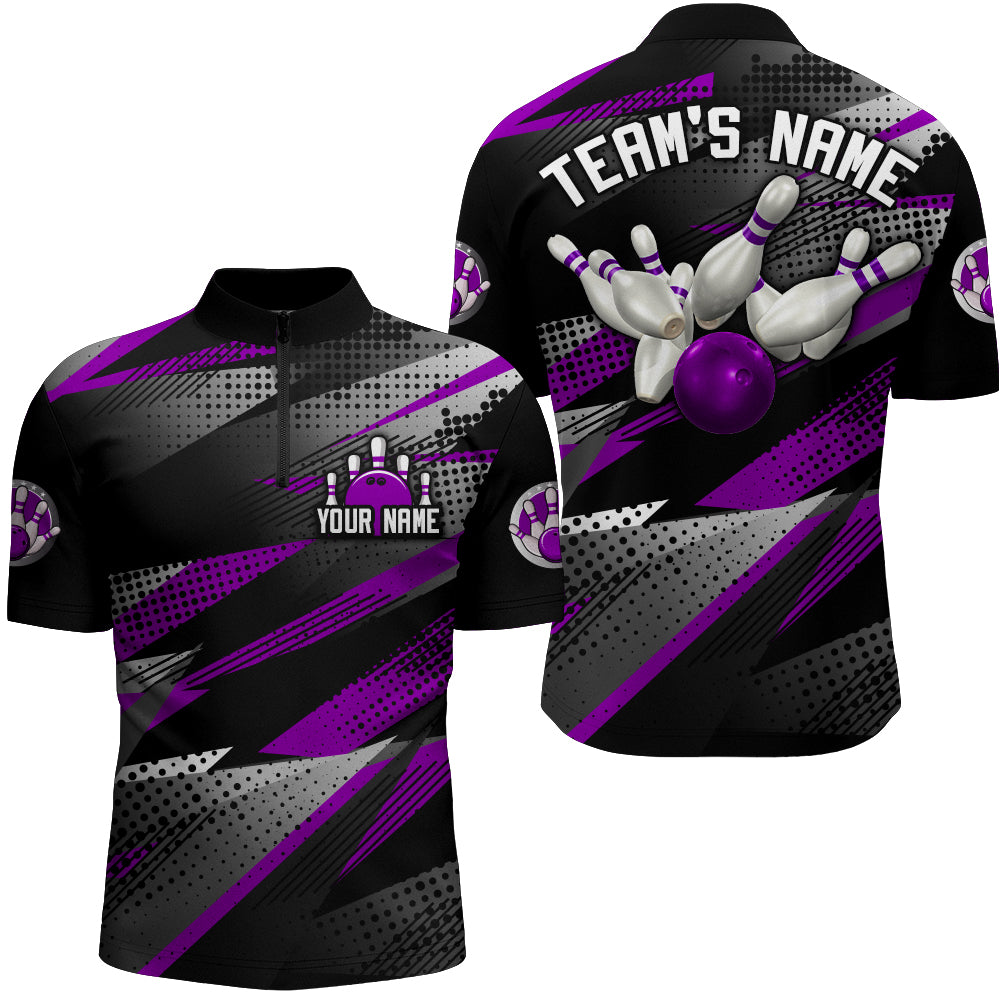 Bowling Quarter-Zip Shirt For Men Bowling Team League Jersey Custom Bowling Shirt BDT268
