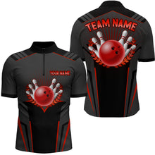 Load image into Gallery viewer, Personalized Bowling Jersey For Men Bowling Team League Shirts Custom Bowling Quarter-Zip Shirt BDT378