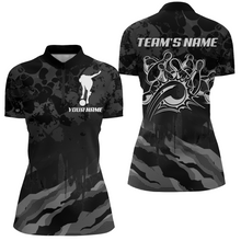 Load image into Gallery viewer, Women Bowling Quarter-Zip Shirt Custom Camo Bowling Jersey Bowling Team League Shirt BDT285