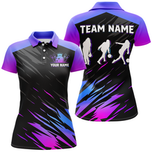 Load image into Gallery viewer, Teal&amp;Purple Bowling Shirts Men &amp; Women Custom Bowling Jersey Team Bowling Polo BDT525
