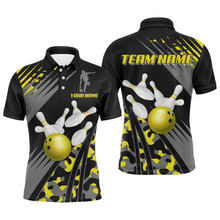 Load image into Gallery viewer, Custom Bowling Jerseys Men Women Bowling Shirt Yellow Camo Bowling Team Shirt Polo BDT595