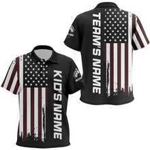 Load image into Gallery viewer, Custom Kid Bowling Jerseys American Flag Bowling Polo Shirt For Kid Boys Girls BDT514