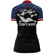Load image into Gallery viewer, Patriotic Bowling Quarter-Zip Shirt Women Personalized Ladies Bowling Team Jersey USA Bowling Shirt BDT143