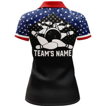 Load image into Gallery viewer, Patriotic Bowling Polo Shirt For Women Custom Ladies Bowling Team League Jersey USA Bowling Shirt BDT141