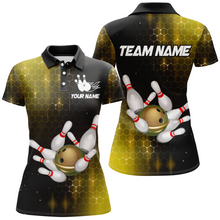 Load image into Gallery viewer, Personalized Yellow Bowling Shirts Men Women Bowling Team Jersey Bowling Polo Shirt BDT488