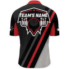 Load image into Gallery viewer, Black&amp;Red Bowling Quarter-Zip Shirt For Men Vintage Bowling Team Jersey Custom Bowling Shirt BDT182