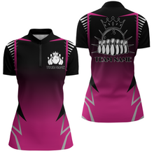Load image into Gallery viewer, Custom Bowling Quarter-Zip Shirt For Women Bowling Team Jersey Personalized Bowling Shirts BDT345