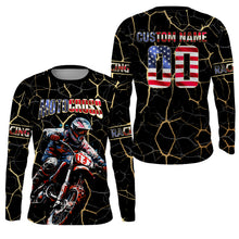 Load image into Gallery viewer, Custom Motocross Jersey Youth Men Women UPF30+ American Flag MX Dirt Bike Shirts Motorcycle PDT706