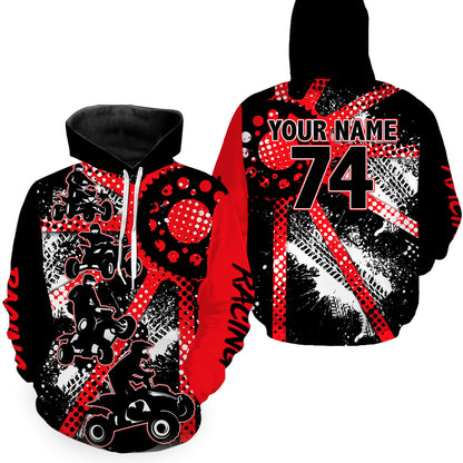 Custom Red ATV Motocross Hoodie Men Women Freestyle Off-Road Quad Bike Hooded Jersey PDT912