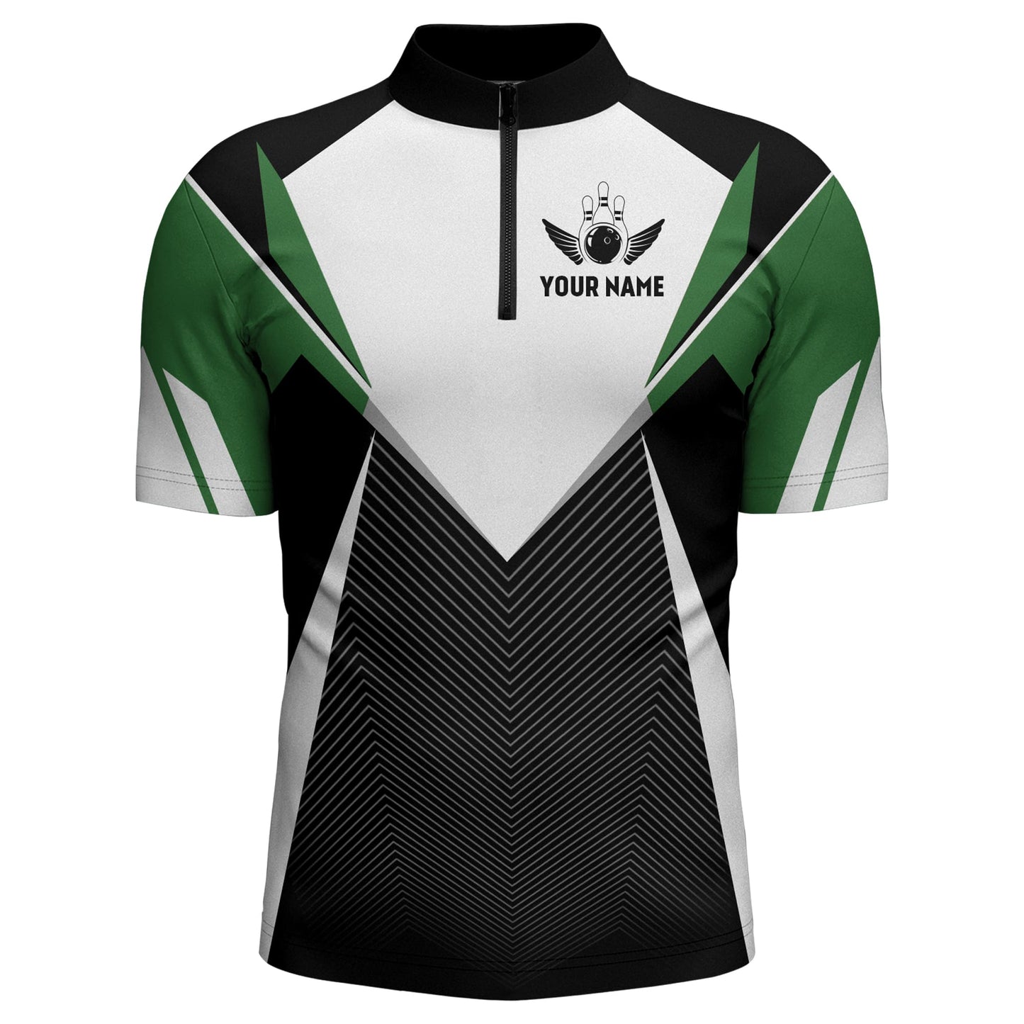 Personalized Bowling Shirt For Men Custom Bowling Quarter-Zip Shirt Green Bowling Jersey BDT252