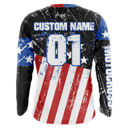 Patriotic Motocross Racing Jersey Kid Adult Dirt Bike Shirt American Flag Riding Shirt XM326