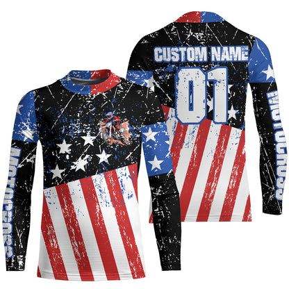 Patriotic Motocross Racing Jersey Kid Adult Dirt Bike Shirt American Flag Riding Shirt XM326