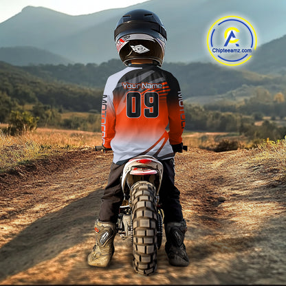 Dinosaur ATV Motocross Racing Jersey ATV Riding Shirt Orange Quad Jersey for Adult Kid MX126