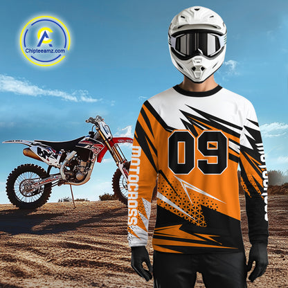 Black and Orange Motocross Jersey Custom Dirt Bike Jersey Men Kid Women Riding Jersey XM362