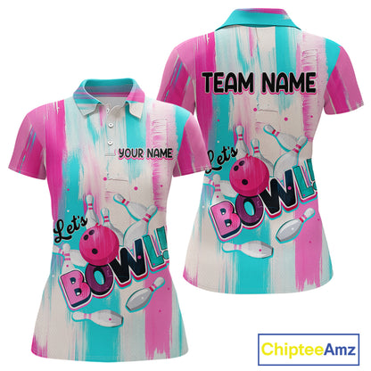 Vintage Pink Bowling Shirts for Women Men Custom Team Bowling Jerseys for Bowlers MBL115