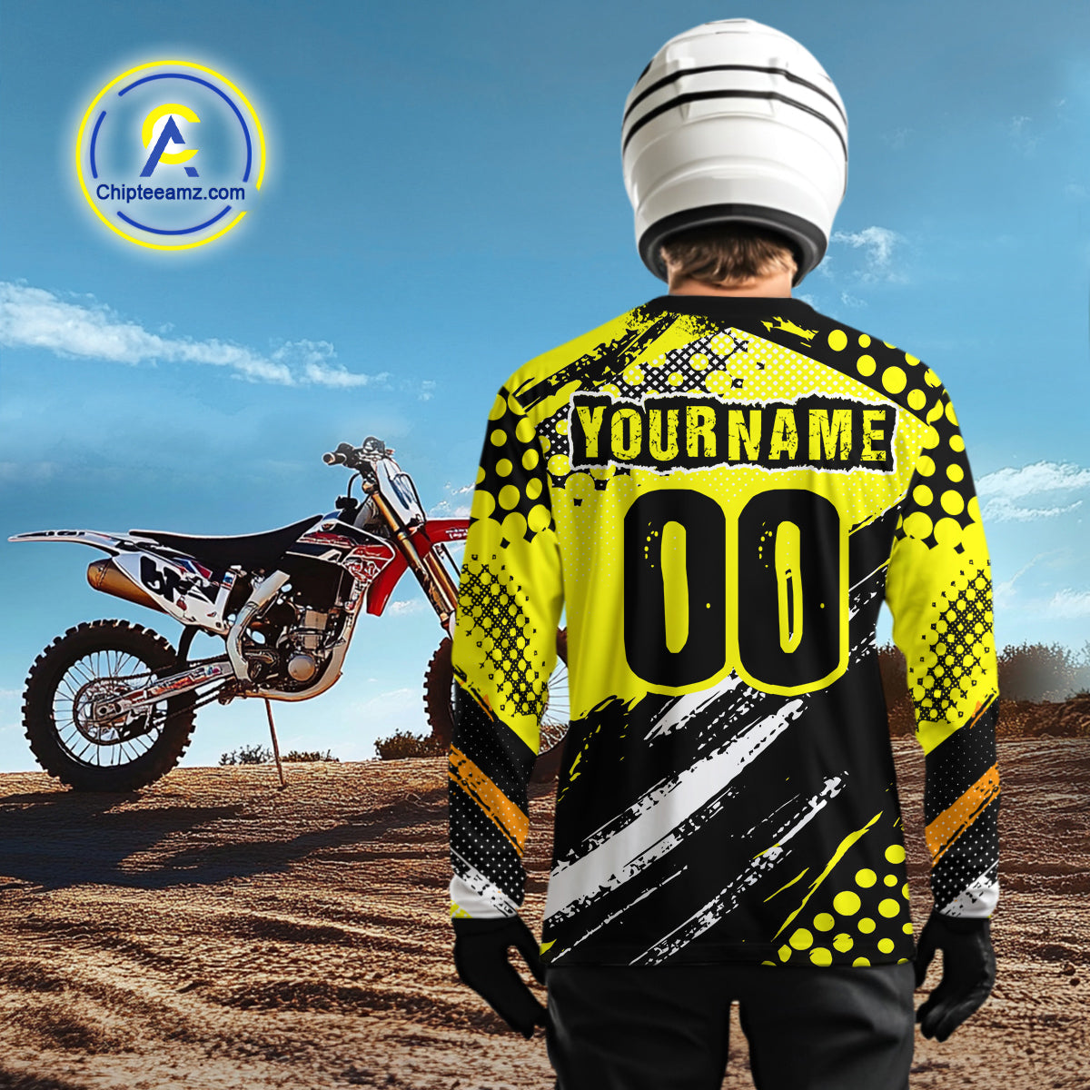 Yellow ATV Racing Jersey Custom ATV Motocross Shirt Kid Women Men ATV Jersey MX130