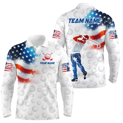 Custom Golf Polo Shirt American Golf Shirts for Men Women US Golf Patriotic Polo Shirt MMG05