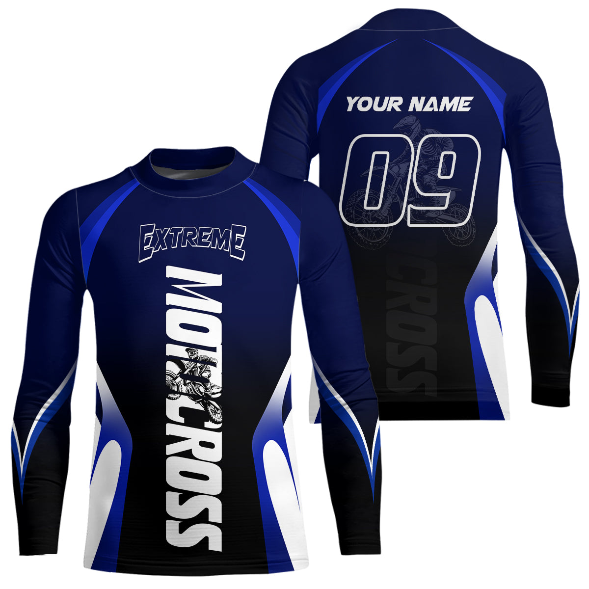 Custom Blue Motocross Jersey for Men Kid Women Racing Dirt Bike Off-road Shirt XM338