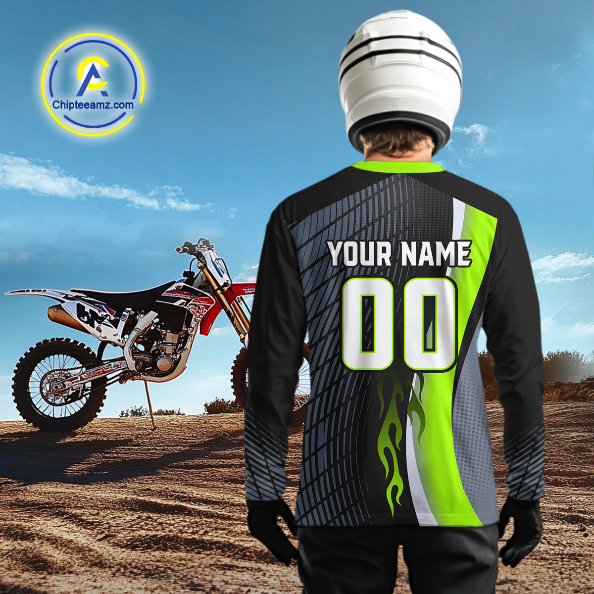 Green Motocross Jersey Custom Dirt Bike Jersey for Men Kid Women Off Road Shirts XM357
