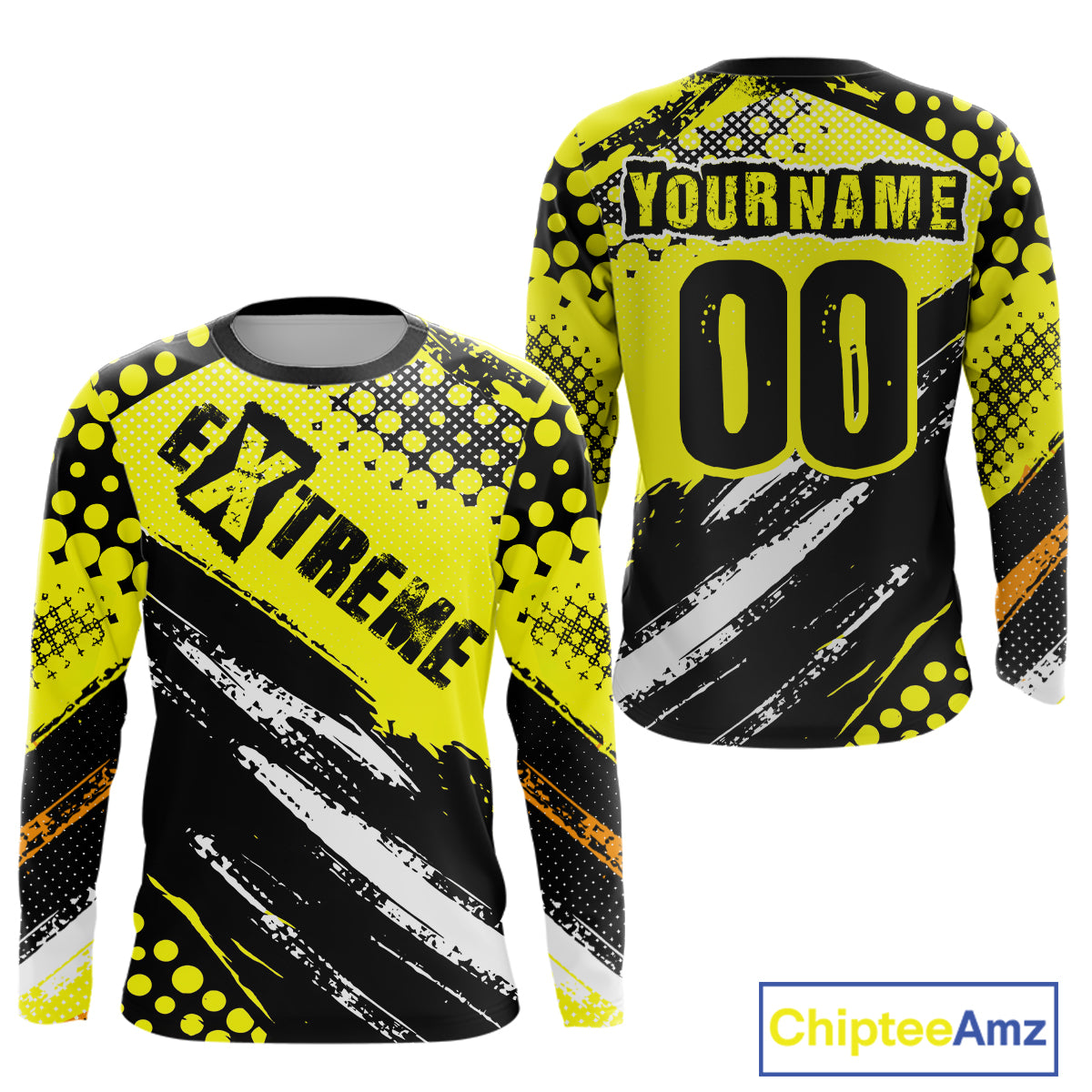 Black and Yellow Motocross Jersey Custom Dirt Bike Riding Shirts for Men Kid Women XM383