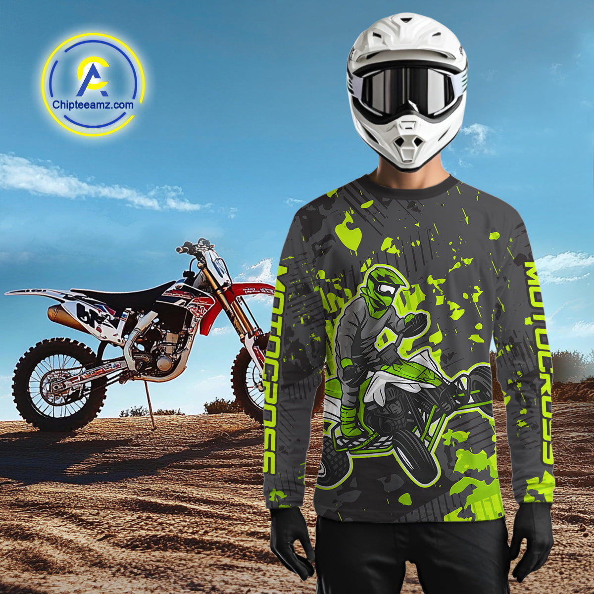 Green ATV Motocross Racing Jersey Custom ATV Shirts Kid Women Men Quad Jersey MX136
