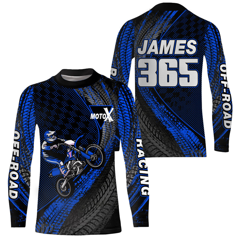 Dirt Bike Jersey Men Kid Women Upf30+ Blue Motocross Shirt Racing Off-Road Shirt XM203
