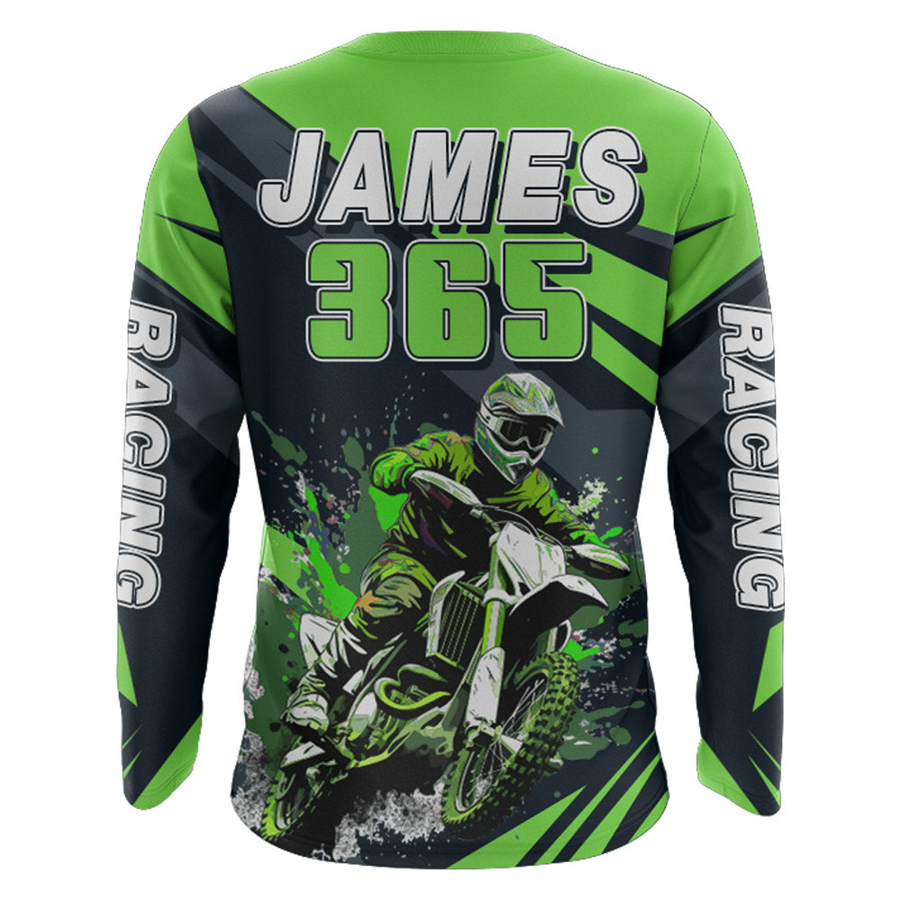 Motocross Racing Jersey Green UPF30+ Men Kid Dirt Bike Shirt Off-Road Jersey Motorcycle XM118