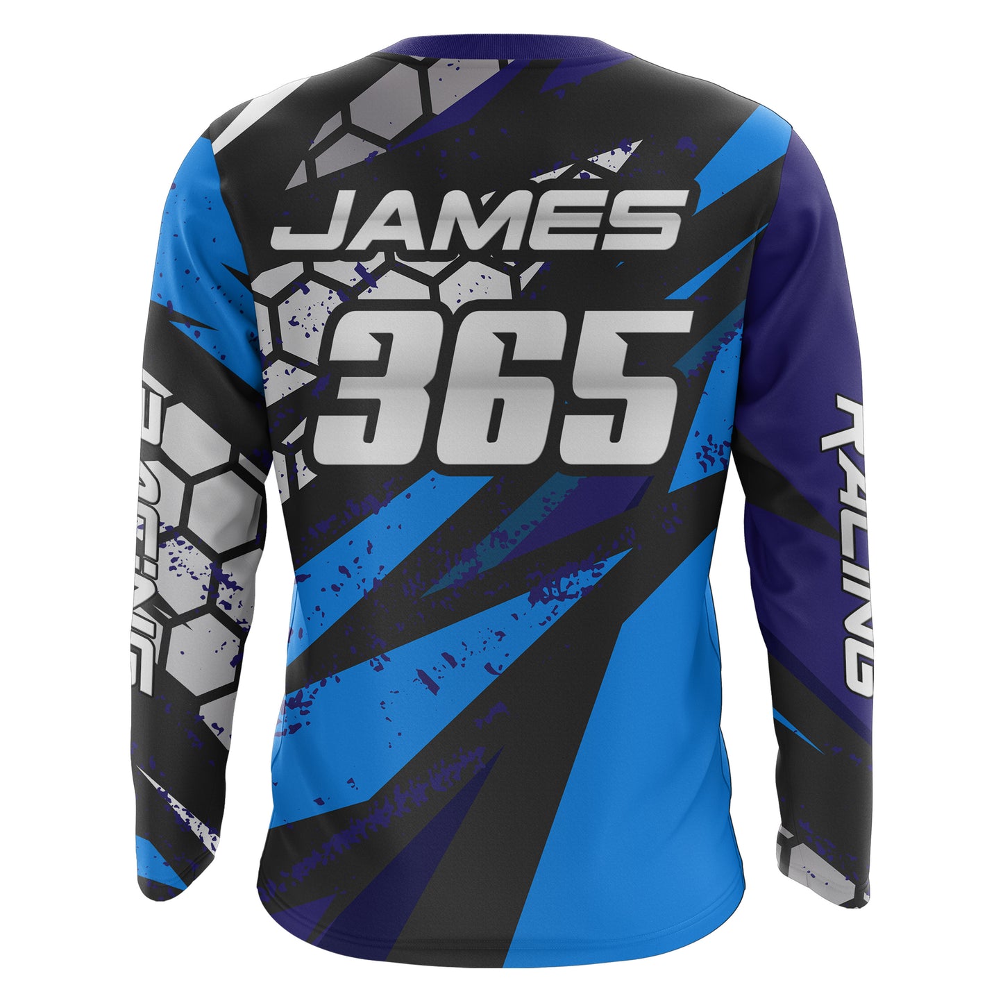 ATV Motocross Racing Jersey Kid Men Blue Quad Bike Shirt Upf30+ ATV Motorcycle Shirt MX75
