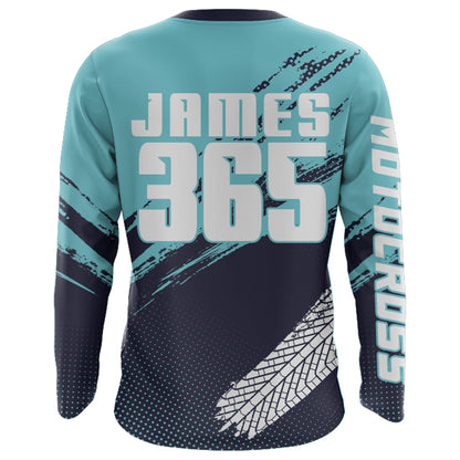 Motocross Racing Jersey Blue Upf30+ Dirt Bike Shirt Men Kid Women Motorcycle Jersey XM252