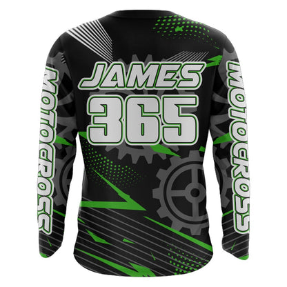 Green Motocross Racing Jersey UPF30+ Dirt Bike Shirt Kids Women Men Extreme Off-road Jersey XM134