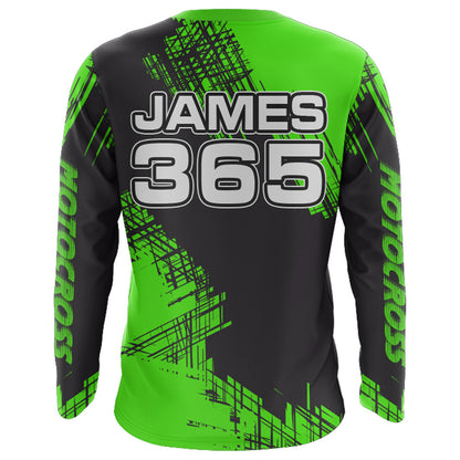 Green Motocross Racing Jersey Men Kid Upf30+ Dirt Bike Off-Road Shirt MX Jersey XM192