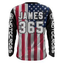 Load image into Gallery viewer, American Flag Racing Jersey Adult&amp;Kid UPF30+ Motocross Custom Dirt Bike Shirt Motorcycle XM95