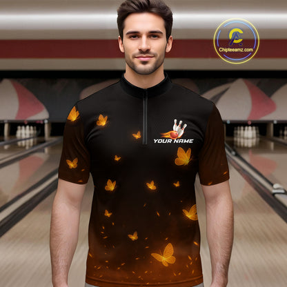 Lightning Butterflies Bowling Shirts for Women Men Team Bowling Polo & Quarter Zip MBL147