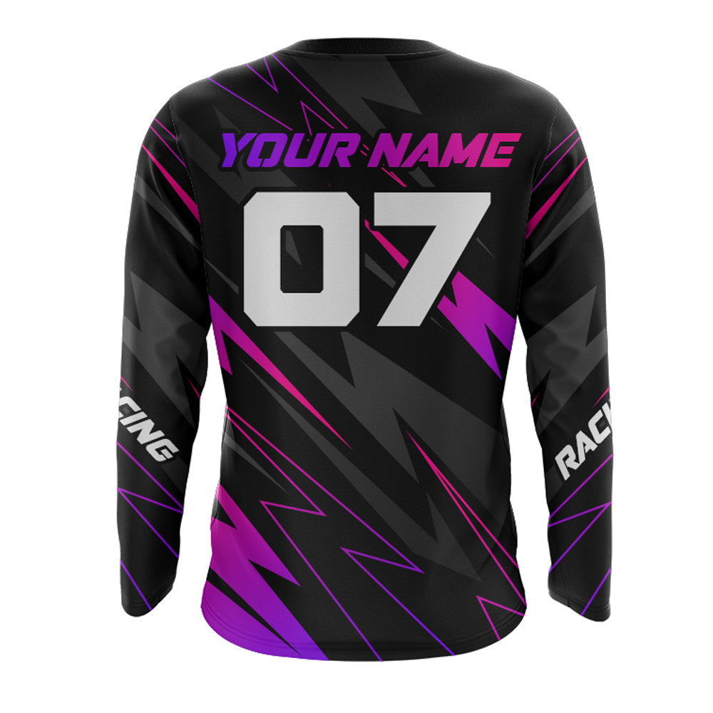 Custom Motocross Jersey Purple Youth Men UPF30+ Dirt Bike Shirt Off-Road Extreme Racing Motorcycle Shirt XM29