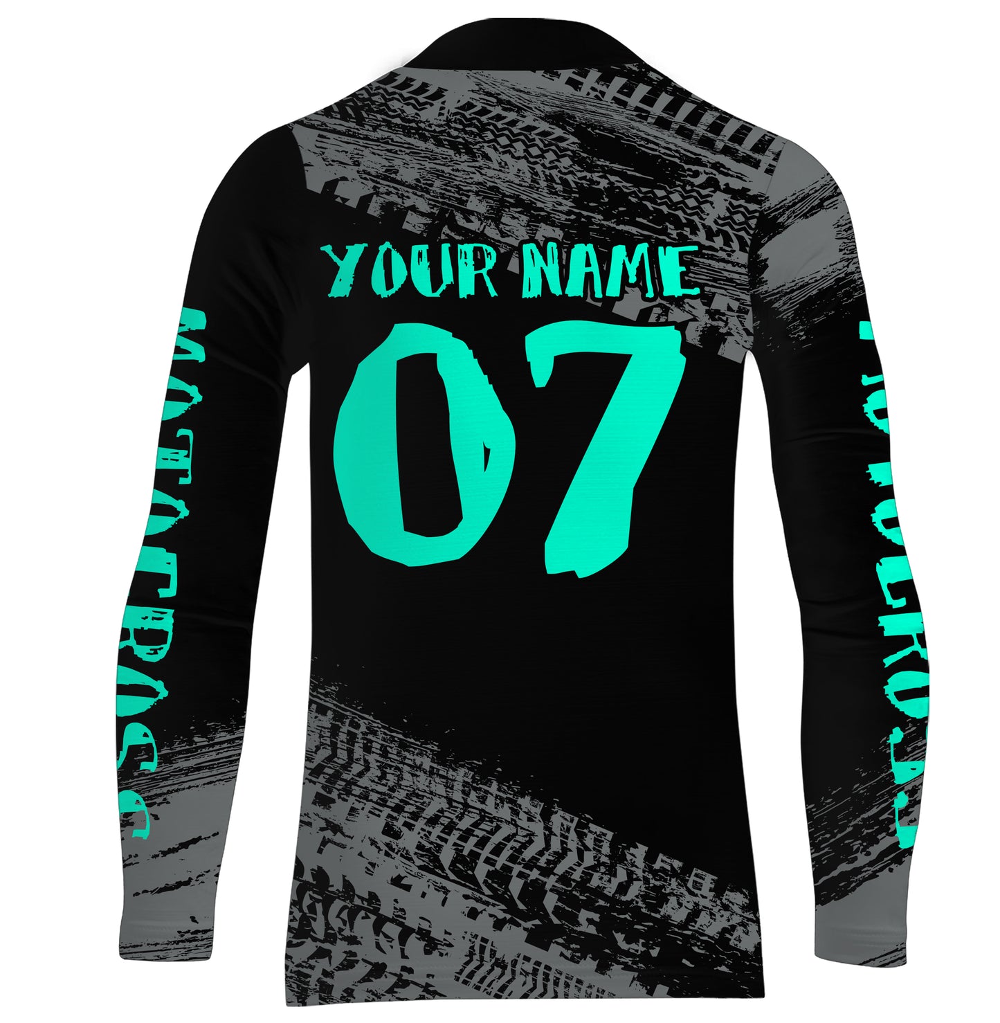 Motocross Jersey Kid Men Dirt Bike Racing Shirt Upf30+ Off-road Motorcycle Jersey Turquoise XM202