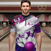 Load image into Gallery viewer, Purple Bowling Shirts for Women Men Custom Team Bowling Jerseys Polo&amp;1/4 Zip Shirt MBL176