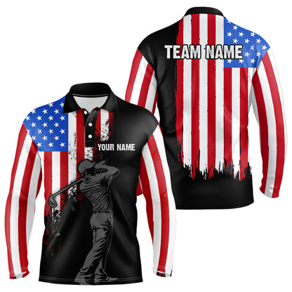 Custom American Flag Golf Polo Shirt for Men Women US Golf Polo Shirt Patriotic MMG41