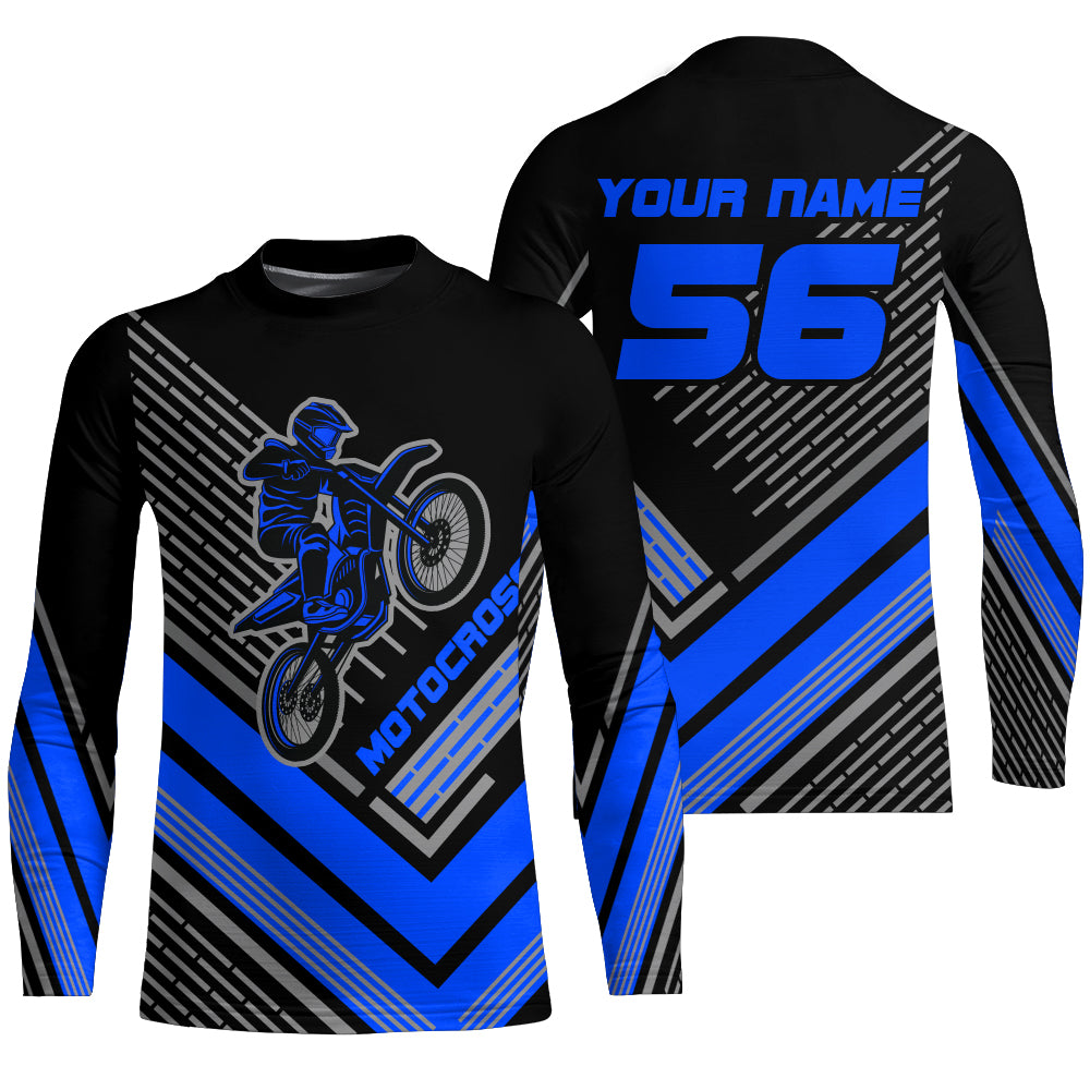 Motocross Racing Jersey Blue Custom Dirt Bike Motorcycle Shirt For Kid Men Women XM295