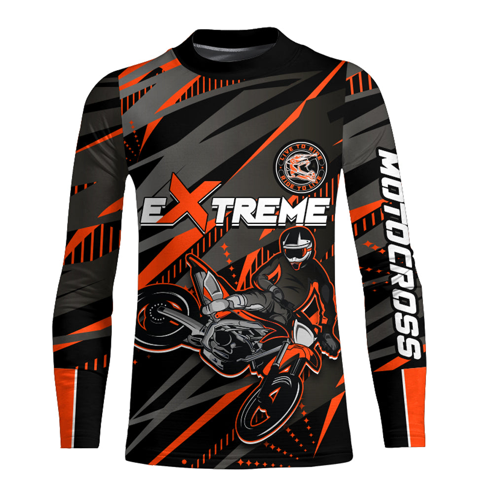 Orange Motocross Racing Jersey Kid Women Men Upf30+ Youth Dirt Bike Off-Road Shirt XM54