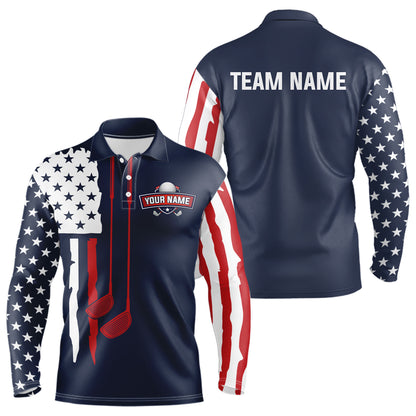 Custom American Flag Golf Polo Shirt Patriotic for Men Women US Golf Polo Shirt MMG53