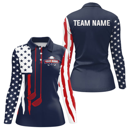 Custom American Flag Golf Polo Shirt Patriotic for Men Women US Golf Polo Shirt MMG53