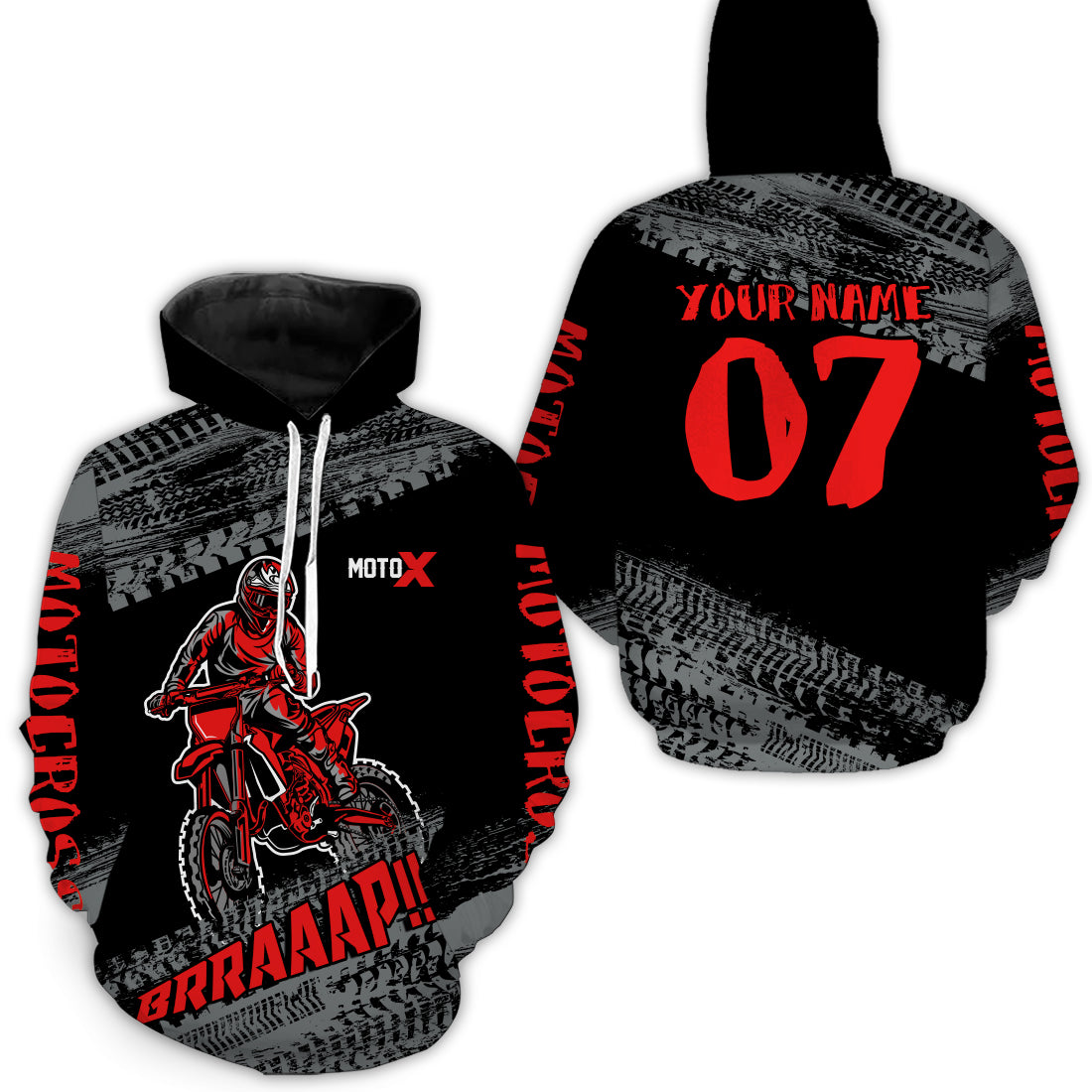 Red Motocross Hoodie Jersey Men Women Motorcycle Hoodie Dirt Bike Hoodie Zip MH148