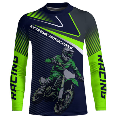 Green Motocross Racing Jersey Youth Men Women Dirt Bike Shirt Upf30+ Extreme Off-Road Racing Shirt XM310