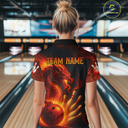 Dragon Bowling Shirts Women Men Team Custom Flame Bowling Jerseys for Bowlers MBL143